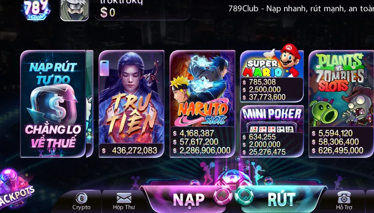 Danh Mục Đa Dạng Trò Chơi Tại Sảnh Nổ Hũ 789Club Thiên Đường Săn Jackpot Với Tỷ Lệ Trúng Cực Cao